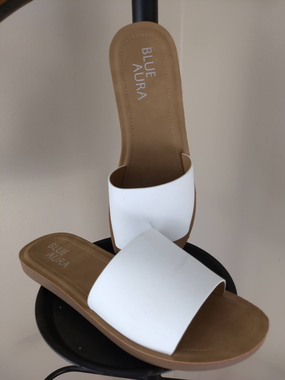 Women's White Slide Sandals - Sleek Slip-On Comfort